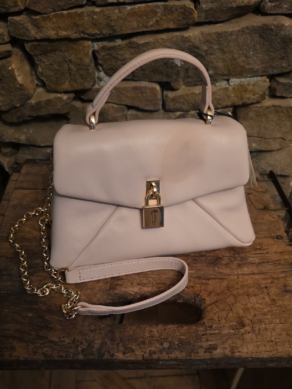 Ted Baker London Light Pink Top-Handle Satchel with Gold Hardware